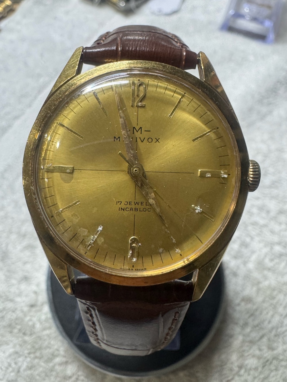 M-Minivox Gold Dial Vintage Wristwatch